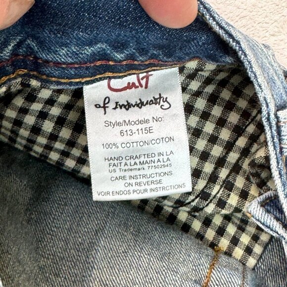 Cult of Individuality Hagen Relaxed Selvedge Distressed Button-Fly Jeans W32 L34 - Picture 14 of 16